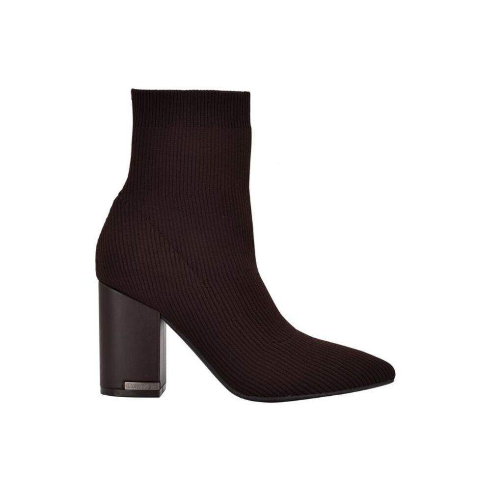 CALVIN KLEIN Womens Brown Padded Mirela Pointy Toe Block Heel Dress Booties 11 M - Picture 3 of 4